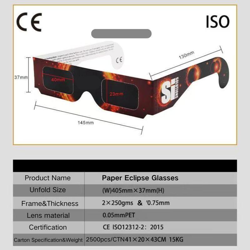 Solar Eclipse Glasses - Lightweight Foldable Design